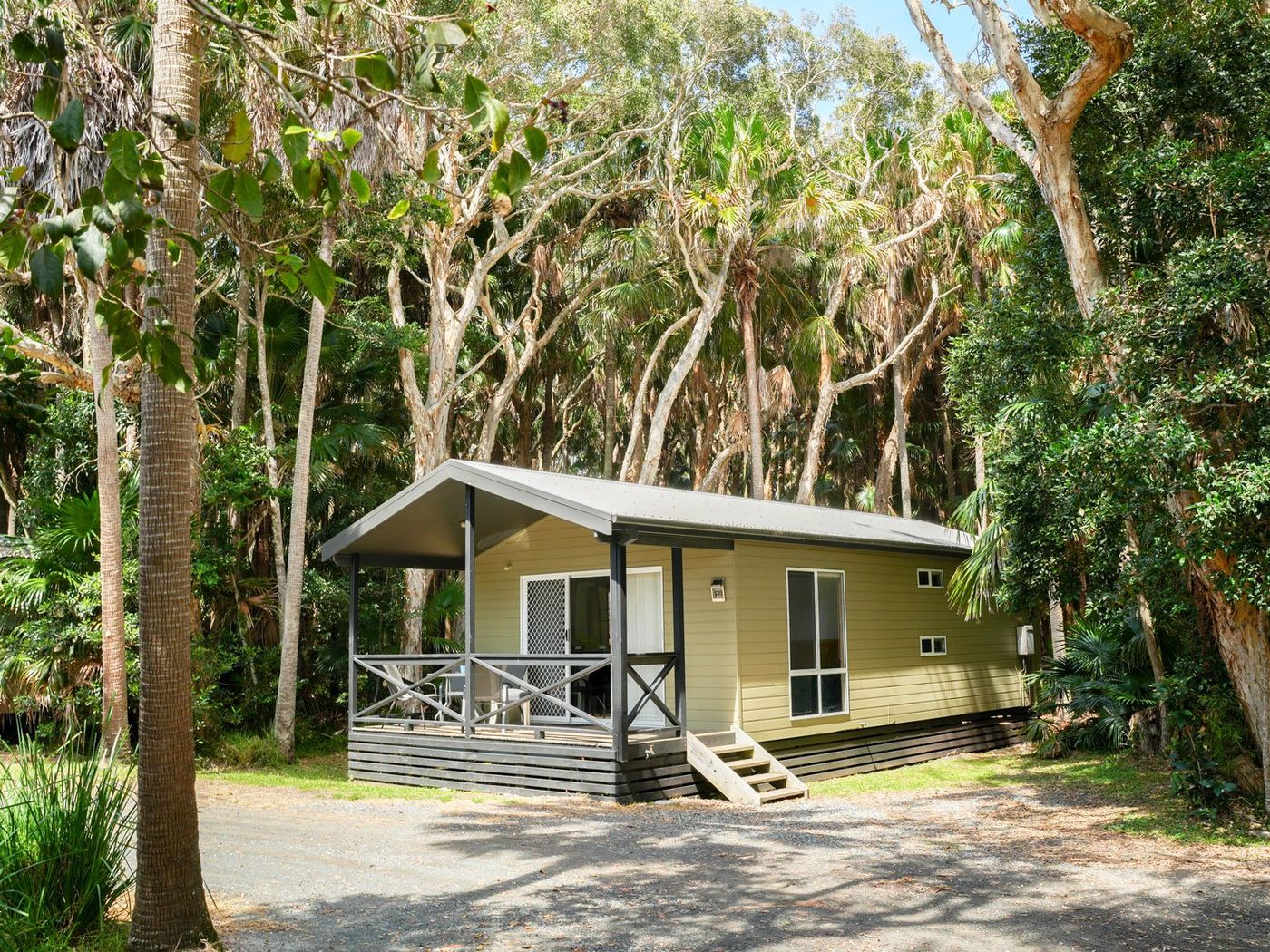 Beachside cabin in the sand dunes