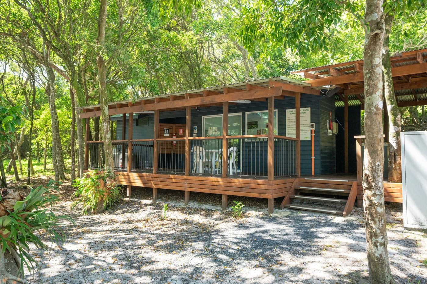 One of the camp kitchens under the trees